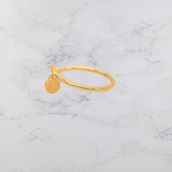 14K Solid Yellow Gold Nail Motif Wrap Ring - Picture 4 of 4